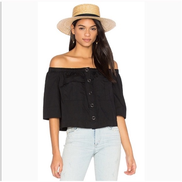 Free People Tops - Free People‎ Women's Head Over Heels Off Shoulder Black Top Size XS